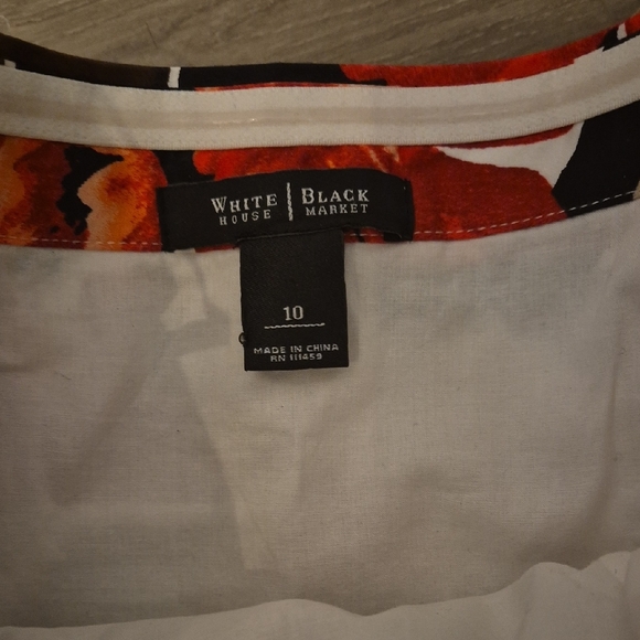 White House Black Market Strapless Red Floral Dress - Picture 2 of 2